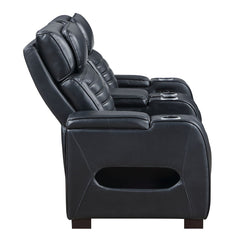 Ephron - Power Motion Loveseat With  Console, Power Headrests, LED & Speakers - Black