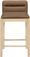 Ellis - Vegan Leather Upholstered Counter Stool (Set of 2) - Natural Base