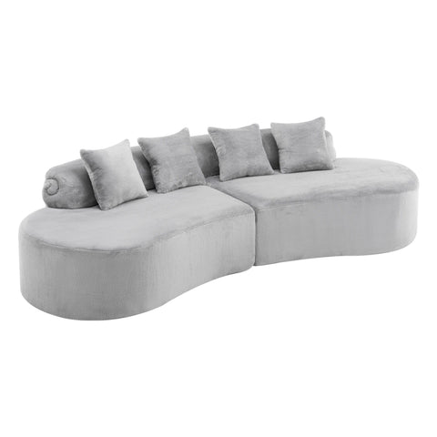 Modern Curved Sofa With Pillows