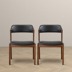 Enzo - Dining Chair (Set of 2) - Black / Brown
