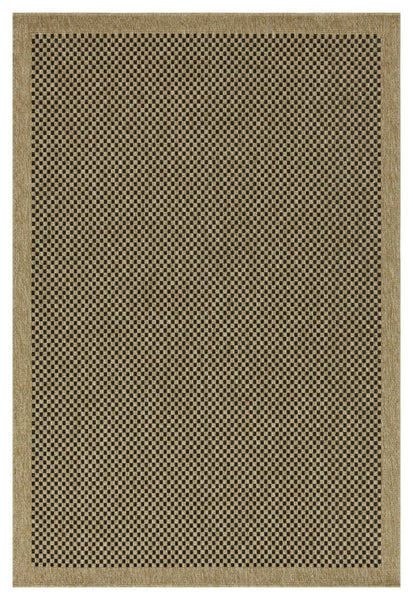 Earth - 5'3" X 7'3" Indoor, Outdoor Area Rug, Polypropylene - Jute / Black