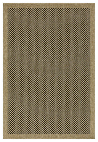 Earth - 5'3" X 7'3" Indoor, Outdoor Area Rug, Polypropylene - Jute / Black