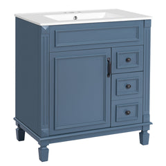 Bathroom Vanity With Sink, Cabinet With 2 Drawers And Adjustable Shelf