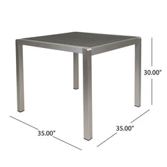 Outdoor Square Dining Table With Aluminum Frame