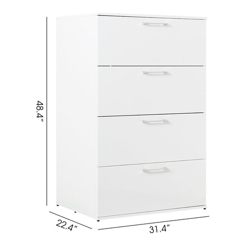 Bliss - Glossy 4 Drawer Jumbo Chest With Extra Deep Storage