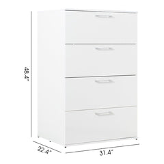 Bliss - Glossy 4 Drawer Jumbo Chest With Extra Deep Storage