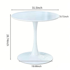 Mid-Century Tulip Table With Round Top, Pedestal Base