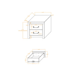 Monica - Nightstand With Spacious Drawers Bar Handles - Dark Oak