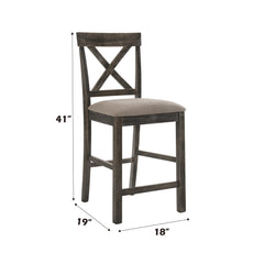 Martha II - Weathered Counter Height Chair (Set of 2) - Gray / Tan