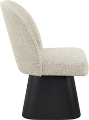 Marlowe - Linen Textured Fabric Upholstered Swivel Dining Side Chair - Stained Black