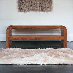 Darcy - Media Unit With Shelf - Antique Brown