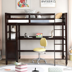 Loft Bed With Drawers With Desk And Shelves