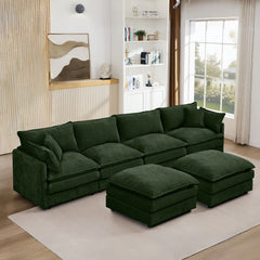 Modular U Shaped Sectional Sofa, 4 Seater Comfy Cloud Couch