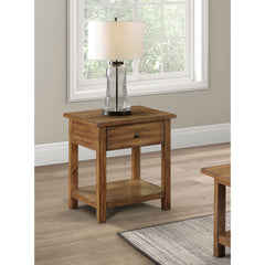 Castleton - 1 Drawer Wood End Table With Shelf