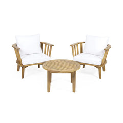 Patio Furniture Set, Outdoor Acacia Wood Patio Club Chair With Table