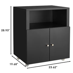 Home Office Printer Stand With Wheels And File Cabinet