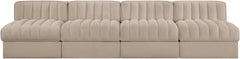 Rummi - Armless Velvet Performance Fabric Upholstered 4 Piece Modular Sofa