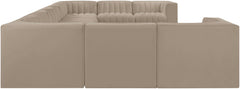 Rummi - Velvet Performance Fabric Upholstered 10 Piece Modular Sectional