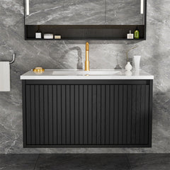 Wall Mounted Floating Bathroom Vanity With Sink And Drawers