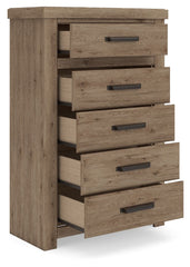 Oliandon - Five Drawer Chest - Light Brown