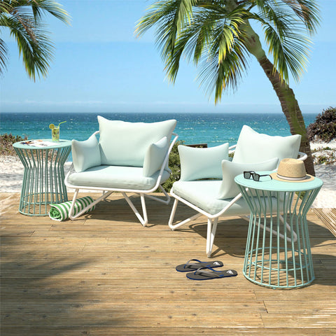 Teddi - Outdoor Lounge Chairs Set (Set of 2) - Aqua