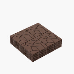 Stone Style Patio Deck Tiles Diy Interlocking Floor Tiles
