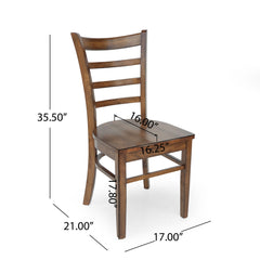 Farmhouse Style Dining Chair Set With Traditional Ladder Back Design