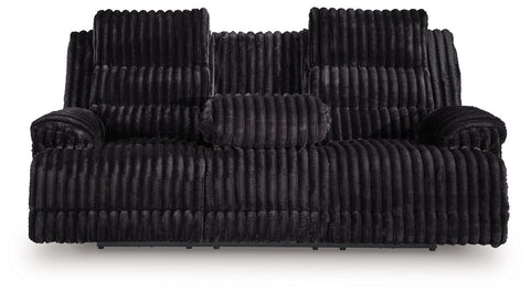 Rhine Falls - Reclining Power Sofa With Drop Down Table - Onyx