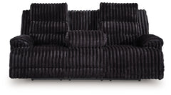 Rhine Falls - Reclining Power Sofa With Drop Down Table - Onyx