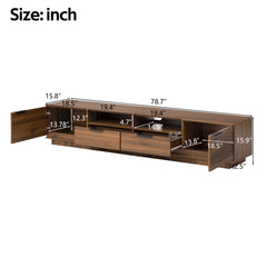 TV Stand, Entertainment Center With Deep Drawers, Cable Management & Soft Closing Hinges