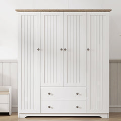 4 Door Wardrobe Armoire With 2 Drawers
