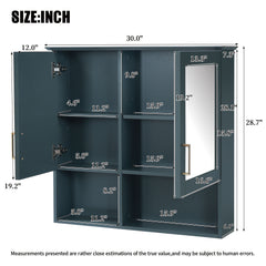 2 In 1 Wall-Mounted Mirror Cabinet With Adjustable Shelves, Soft-Close Doors, High-Definition Mirror & Storage