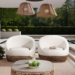 Willow - Upholstered Patio Deep Seating Armchair, Wicker Frame