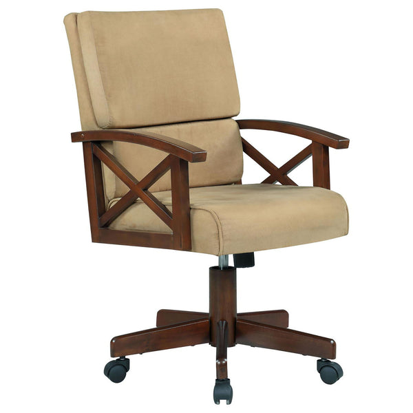 Upholstered Game Chair With Casters - Brown