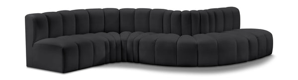 Arc - Faux Leather 6 Piece Curved Modular Sofa