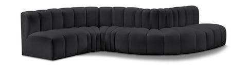 Arc - Faux Leather 6 Piece Curved Modular Sofa