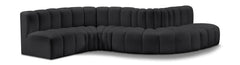 Arc - Faux Leather 6 Piece Curved Modular Sofa