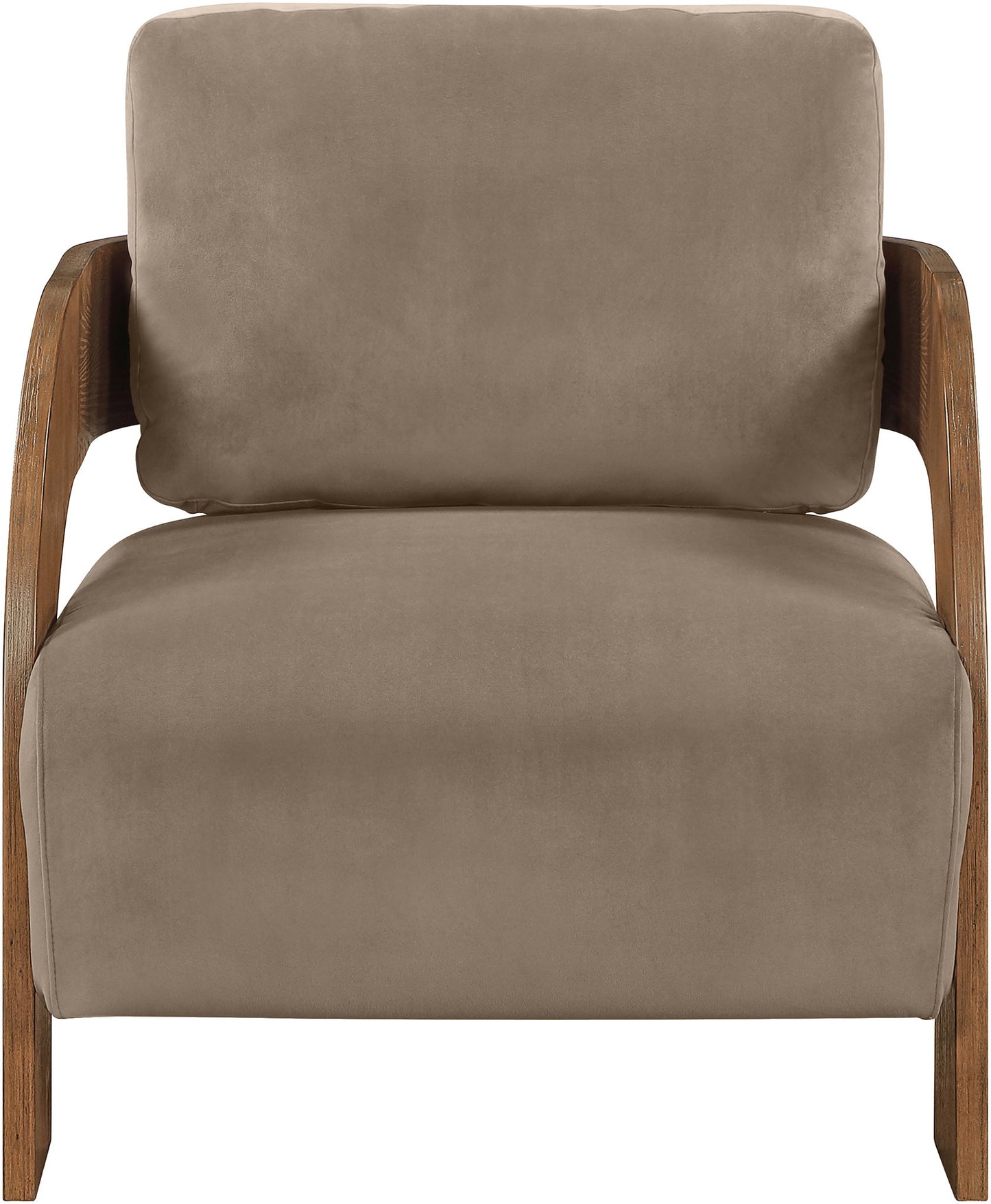 Cedra - Velvet Performance Fabric Upholstered Accent Chair - Brown Frame