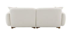 Darius - Boucle Sofa With 2 Toss Pillows - Beige