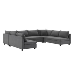 Modular Sectional Reversible U Shaped Couch Set, Free Combination Minimalist Style Oversized 8 Seat Convertible Sofa
