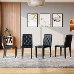 Dining Chairs With Ergonomic Buckle Backrest For Family Dining Rooms