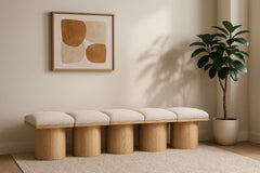 Pavilion - 5 Piece Modular Bench With Natural Base