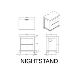 Augusta - Nightstand With Top, 2 Drawers, Block Feet - Beige Brown