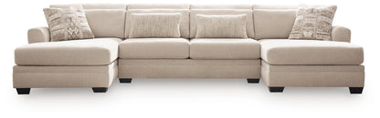 Mandi Point - 3-Piece Double Chaise Sleeper Sectional - Marble