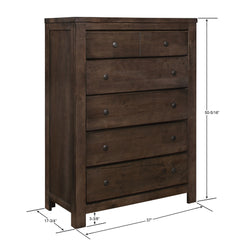 5 Drawer Chest, 1 Piece - Brown