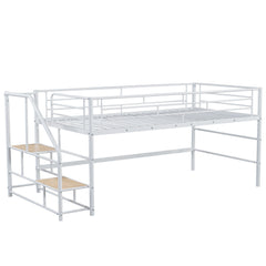 Loft Bed With Storage Stairs And Metal Frame