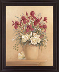 Burgundy Blossom Harmony - 28" x 34" Framed Wall Art