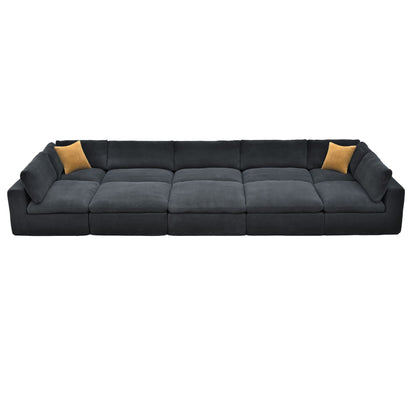 Custom Configuration Modular Sectional With Toss Pillows