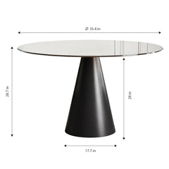 Round Dining Table, For 2 - 4 People - Black / Brown