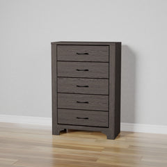 5 Drawer Dresser - Gray / Brown